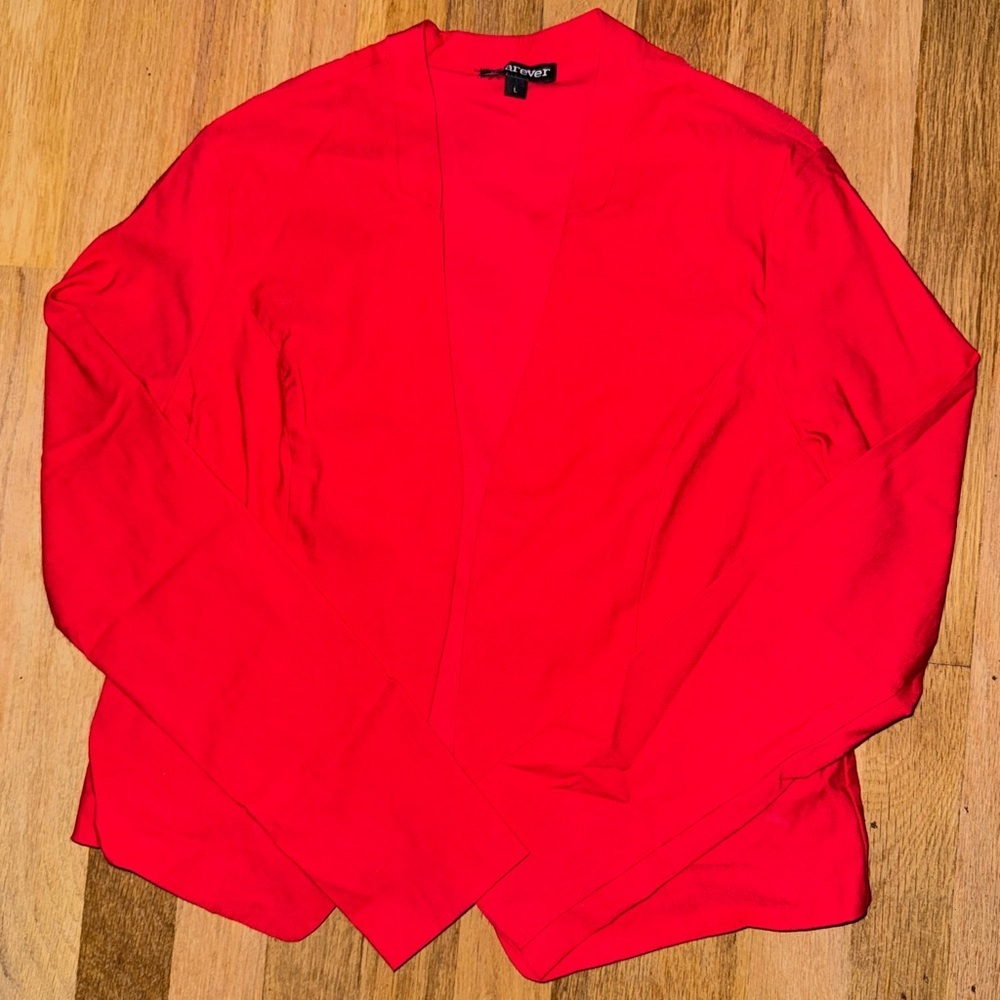 Bright Red Open Front Blazer